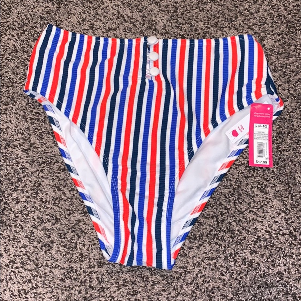 Xhilaration Red/White/Blue HighRise Bikini Bottoms